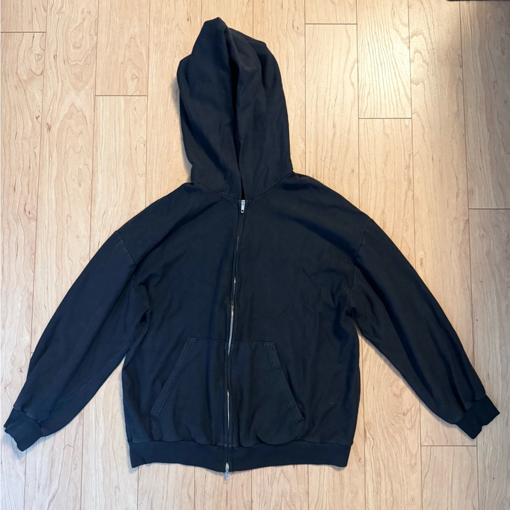 Balenciaga Shrunken Washed Black Hoodie Demna - Size Medium